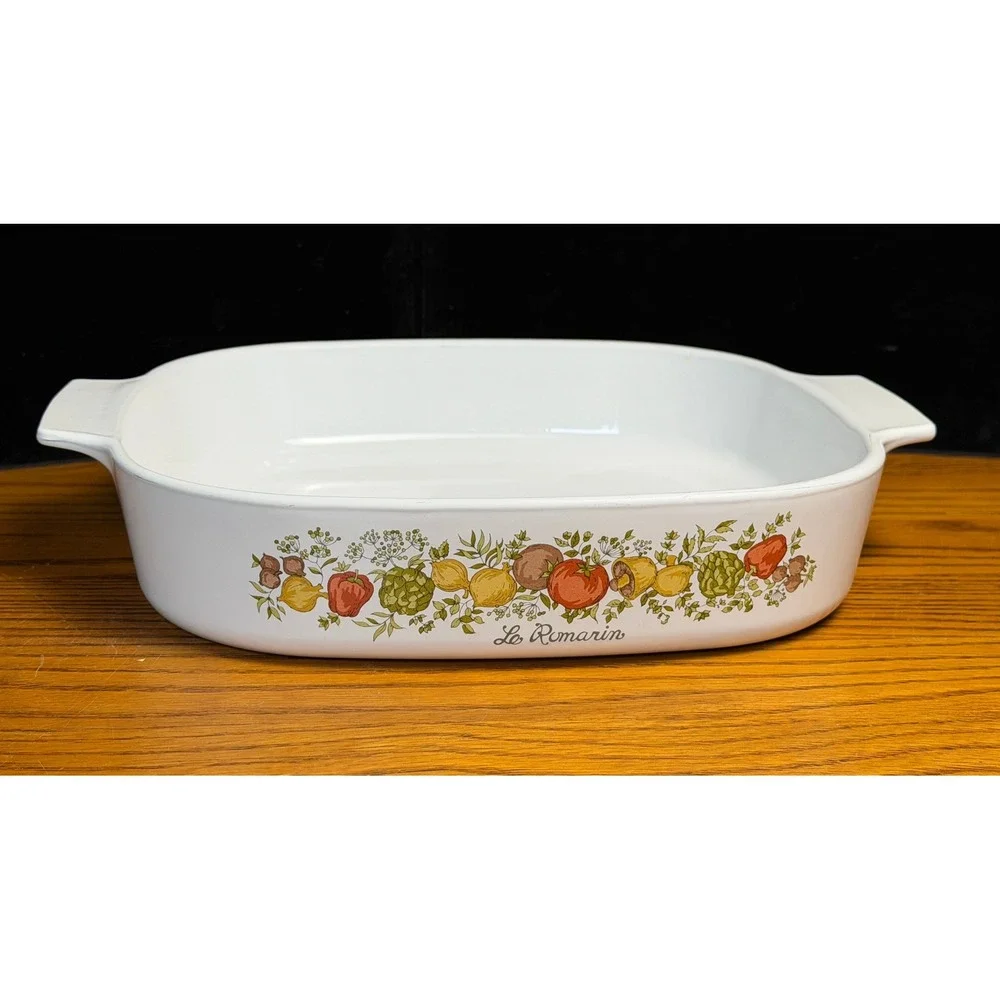 Vintage Corning Ware Spice O' Life 4 pc Set: 3qt Baker w/Lid, 10in and 8in Roast
